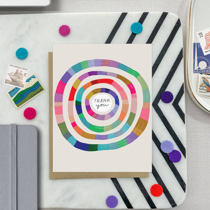 Colorful Rings Thank You Boxed Greeting Card Set