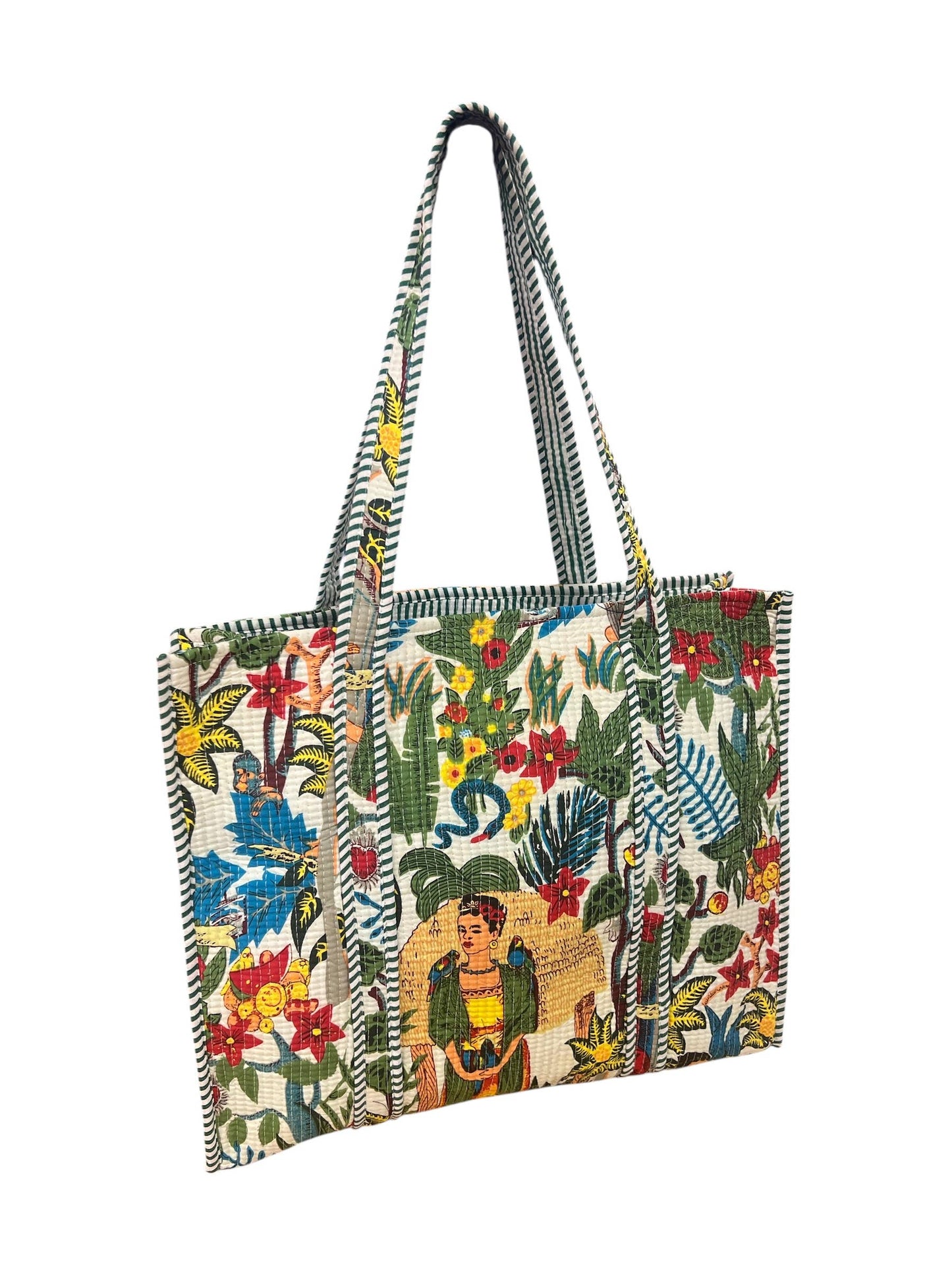 Quilted Cotton Bag in Frida Print