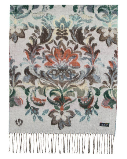 Floral Cozy Scarf in Zen Blue