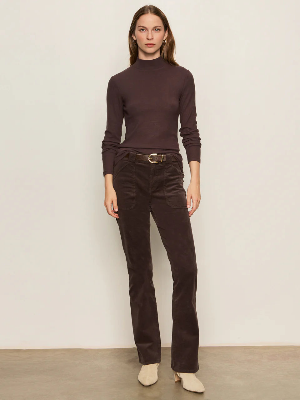 Long Sleeve Mock Neck in Semi Sweet | Sanctuary