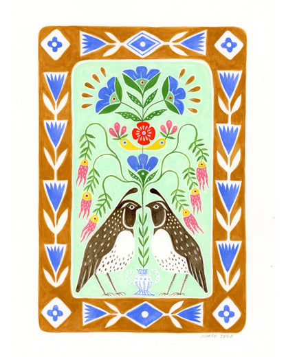 Two Quail Giclee Art Print | Maren Inga