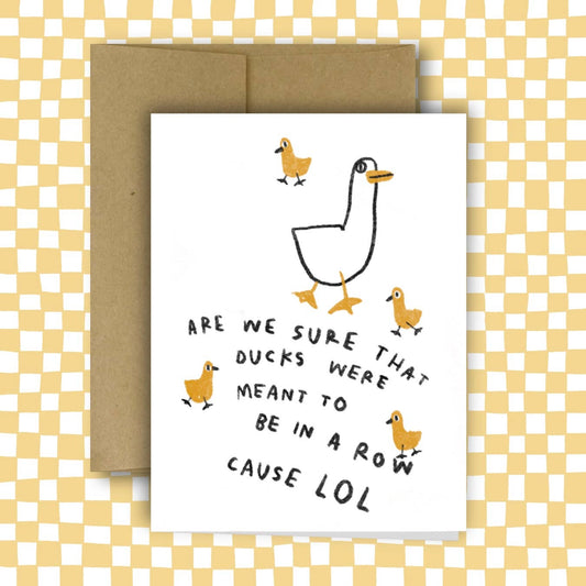 Ducks in A Row Card