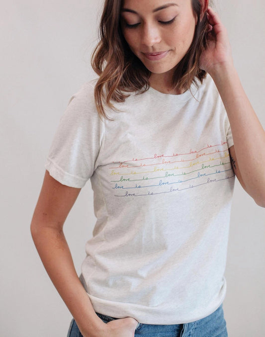 Love is Love Tee in Oatmeal