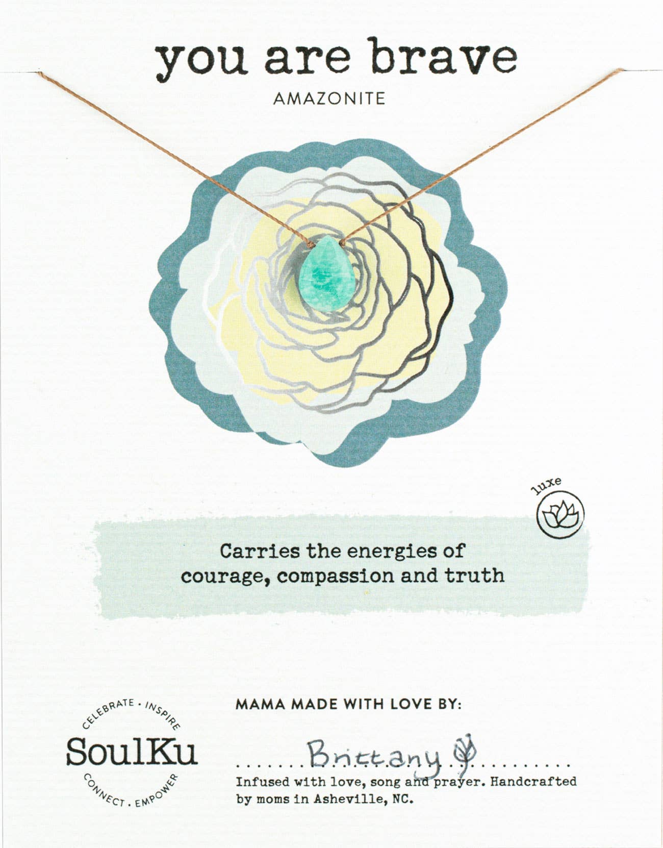 You are Brave Amazonite Necklace