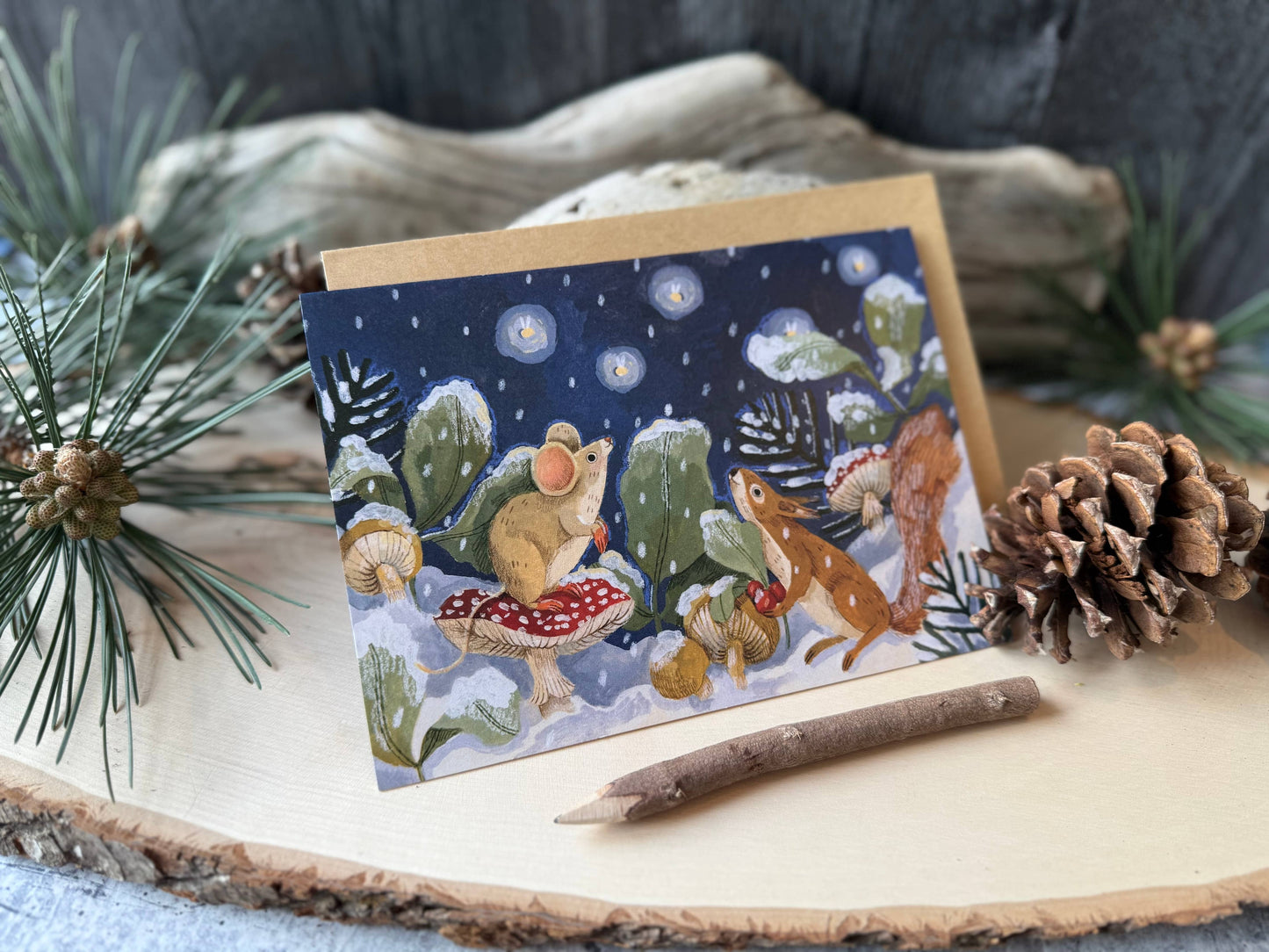 Mushroom Snow Holiday Boxed Cards