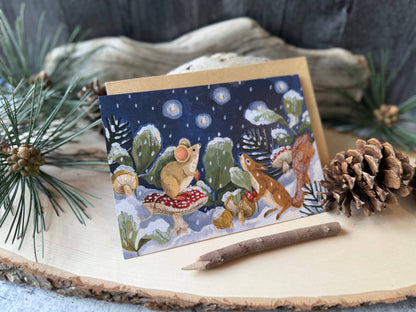 Mushroom Snow Holiday Boxed Cards