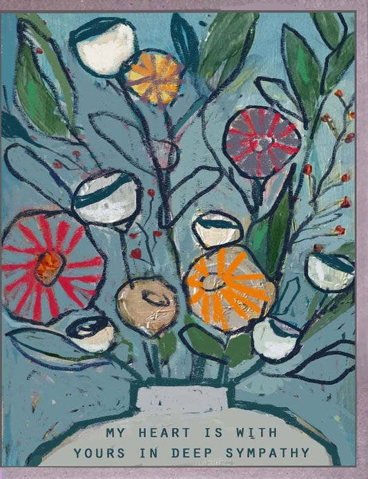 Blue Flowers Sympathy Card