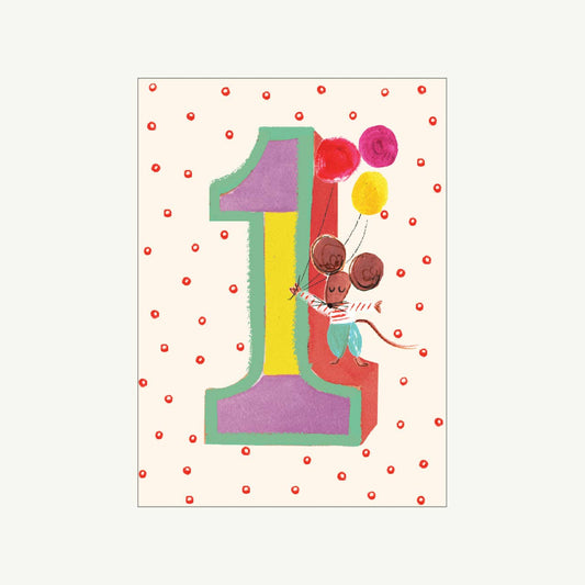 Mouse is One Birthday Cad