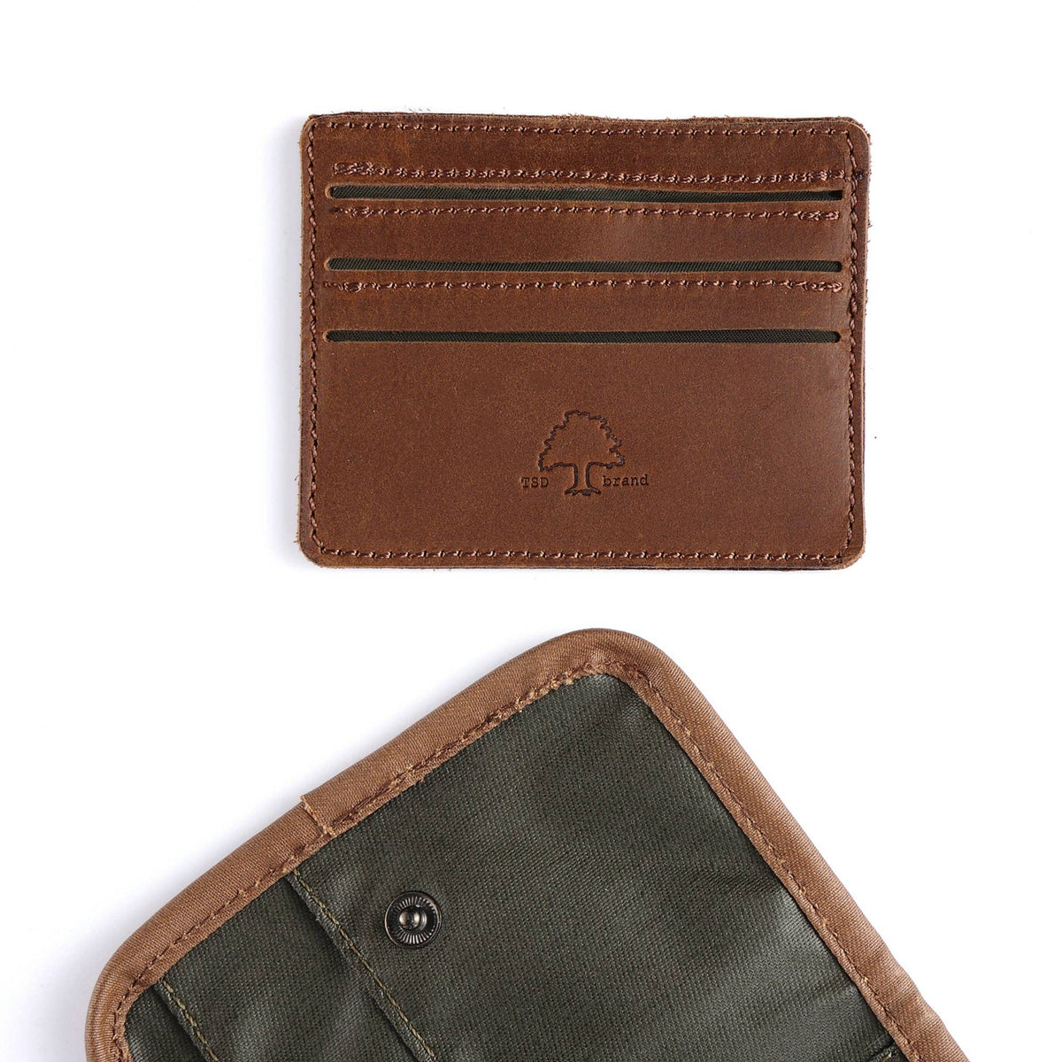 Coated Canvas Wallet in Army Green