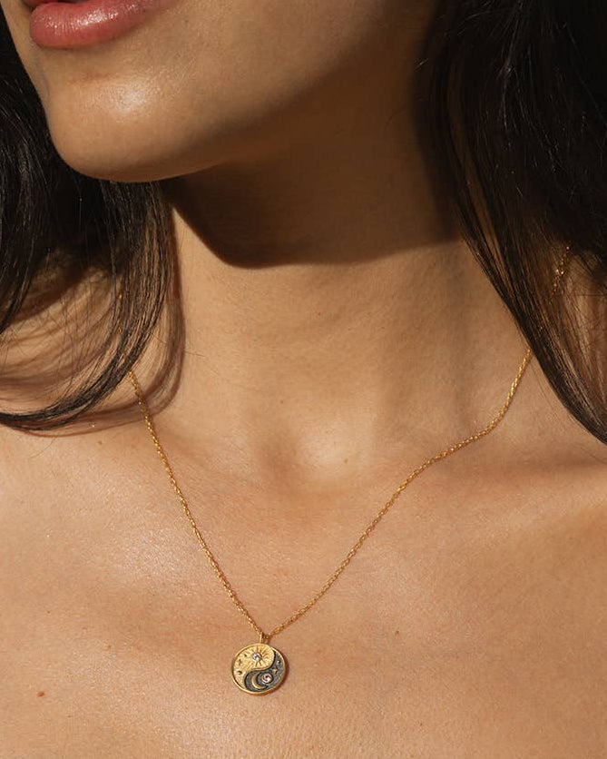 Yin Yang White Topaz Necklace | Satya