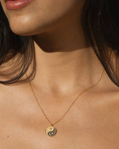 Yin Yang White Topaz Necklace | Satya