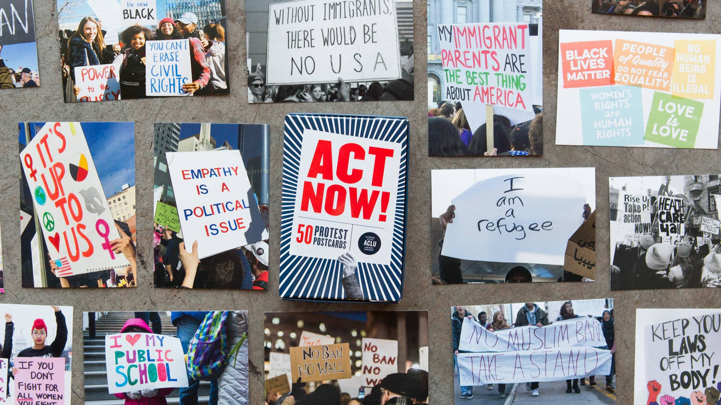 Act Now! Protest Postcard Sset