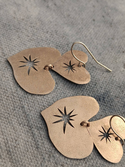 Brass Heart Earrings