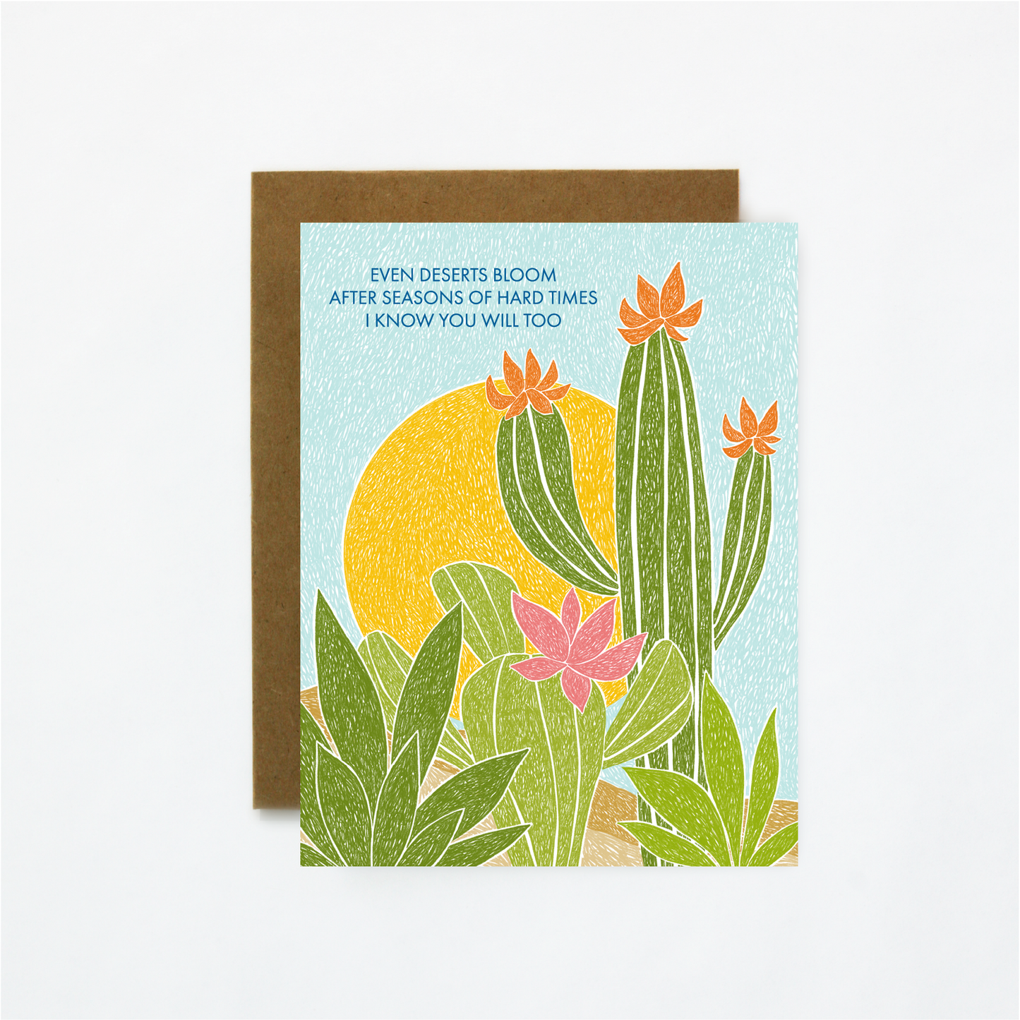 Desert Blooms-Sympathy Greeting Card