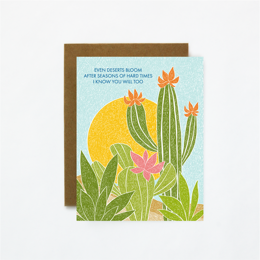 Desert Blooms-Sympathy Greeting Card