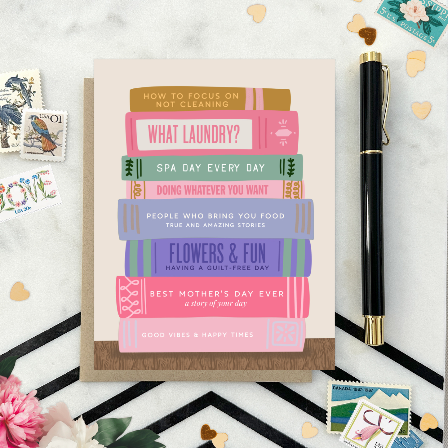 Mom Books Mother's Day Card