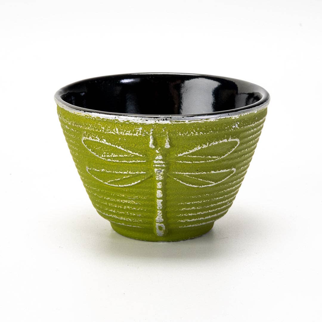 Green Dragonfly Cast Iron Tea Cup