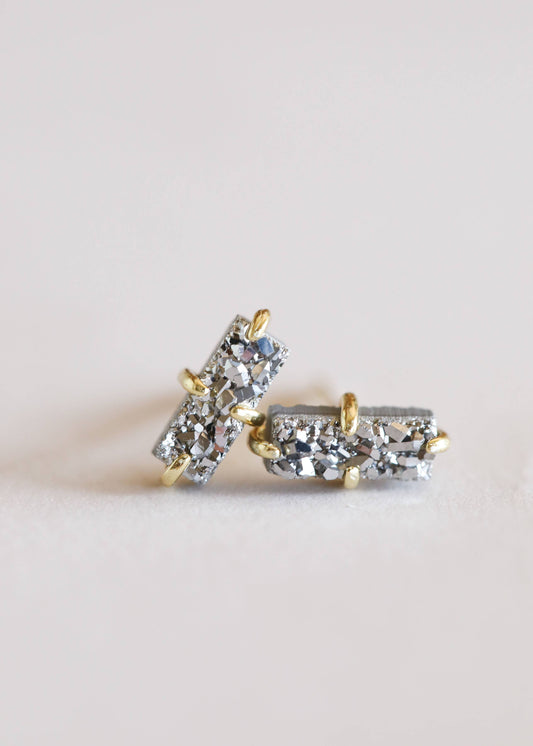 Silver Druzy Bar Posts