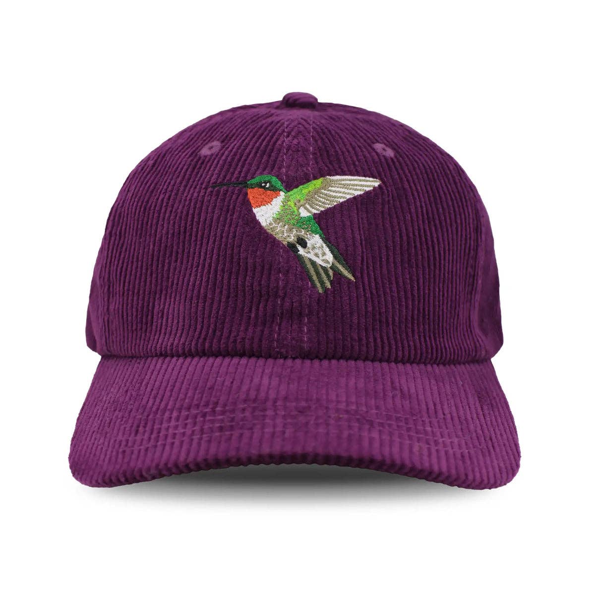 Ruby-throated Hummingbird Corduroy Hat in Mulberry