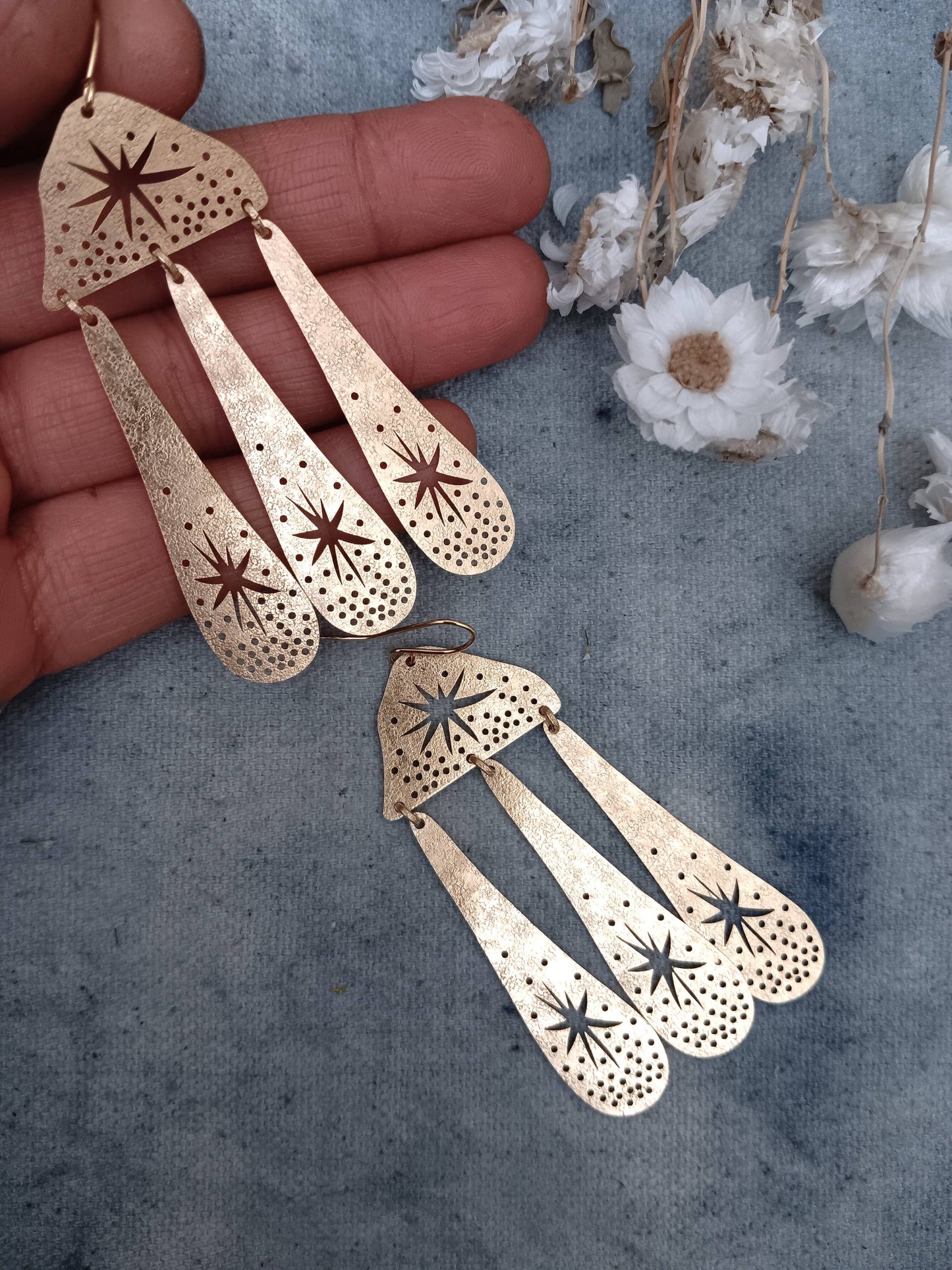 Brass Star Earrings