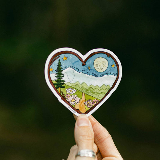 Heart in the Mountains Sticker