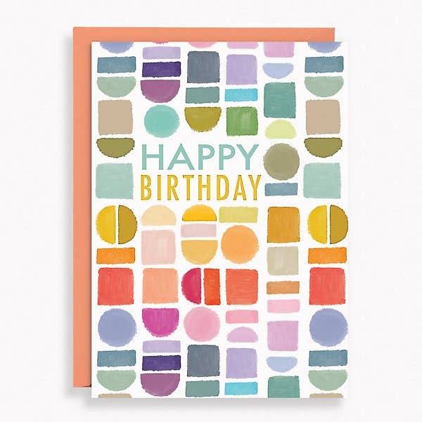 Watercolor Shapes Birthday Card