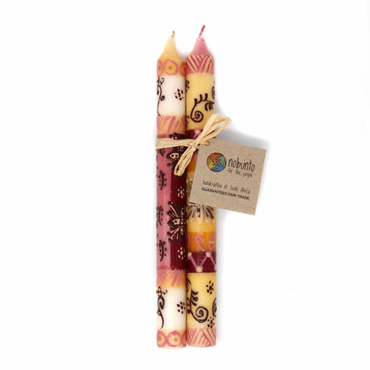 Halisi Hand Painted Taper Pair Candles
