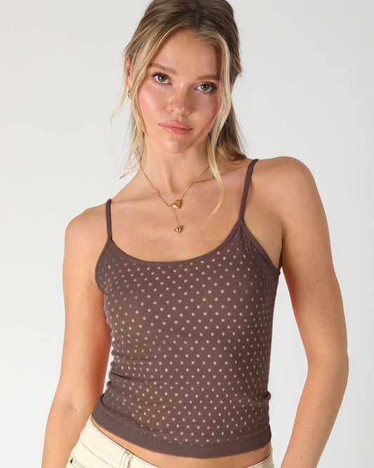 Polka Dot Cami in French Roast