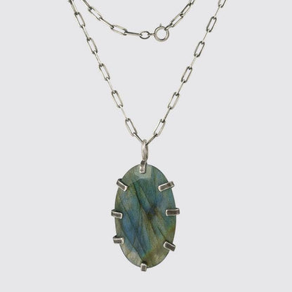 Oval Labradorite Pendant Necklace | Jane Diaz