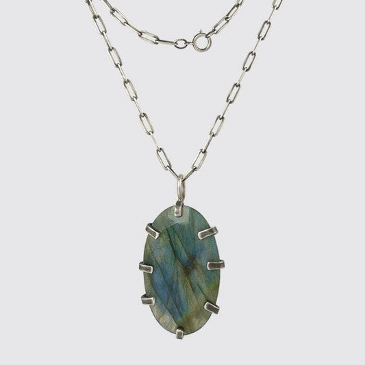 Oval Labradorite Pendant Necklace | Jane Diaz