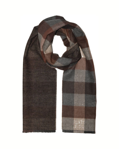 Boxplaid Reversible Cozy Scarf in Taupe