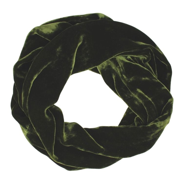 Velvet Infinity Scarf in Pine