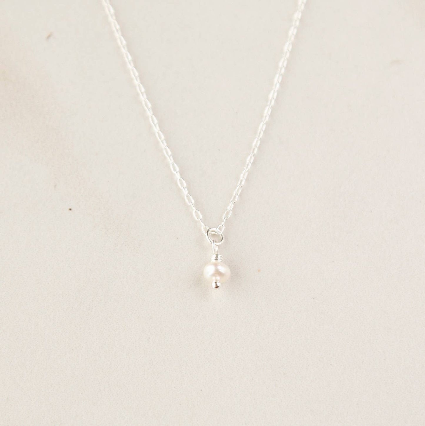 Silver Pearl Drop Necklace