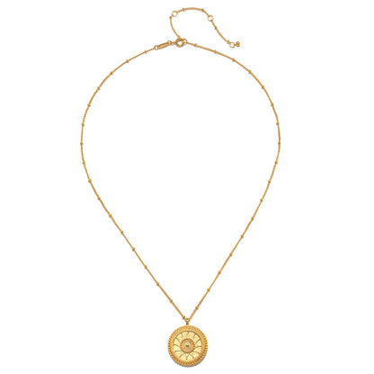 Gold Sunburst Medallion Necklace