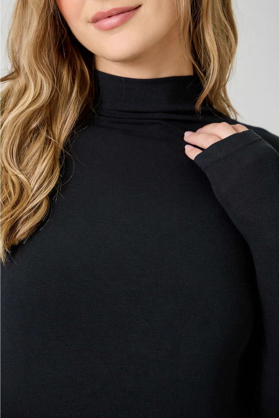 Essential Mock Neck Top in Black