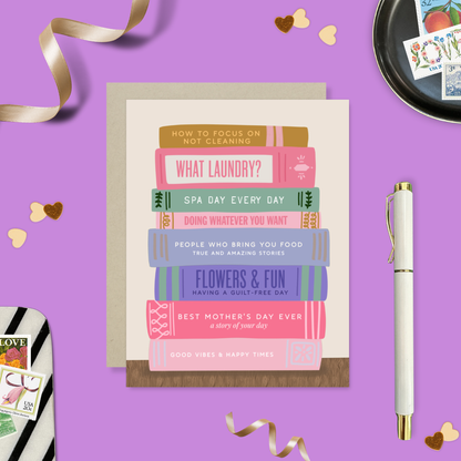 Mom Books Mother's Day Card