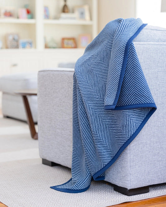 ChappyWrap Herringbone Navy Blanket