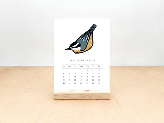 Birds 2026 Desktop Calendar