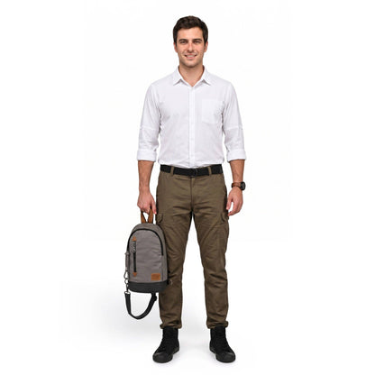 Coated Canvas Sling Bag in Burgundy