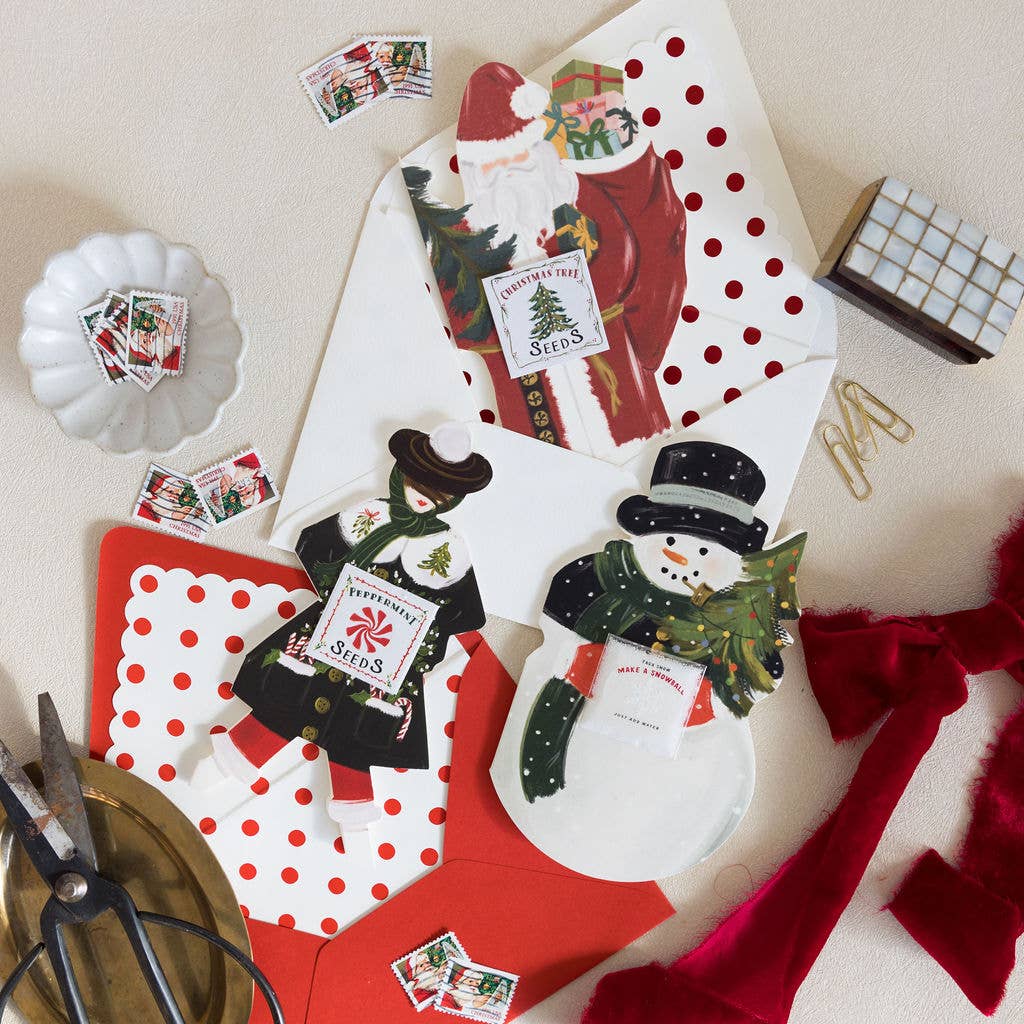 Snowman Snowball Christmas Card