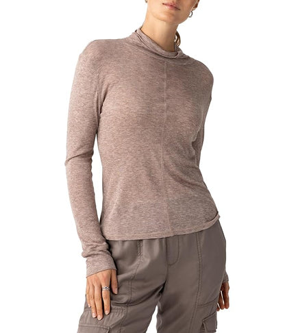 Exposed Seams Mockneck in Pink | Sanctuary
