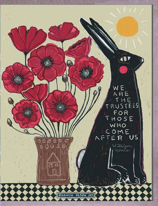 Bunny and Poppies Card