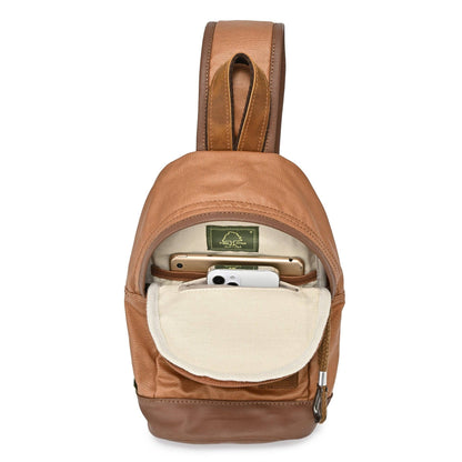 Coated Canvas Sling Bag in Burgundy