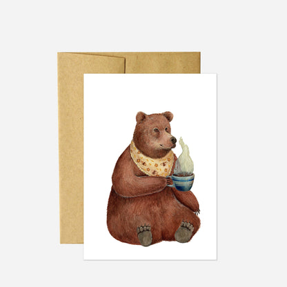 Critters and Cups - Billy Bear Card