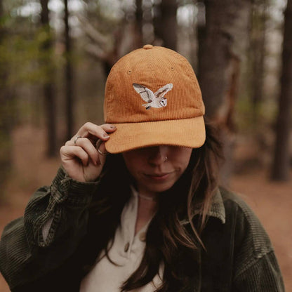 Barn Owl Corduroy Hat in Amber