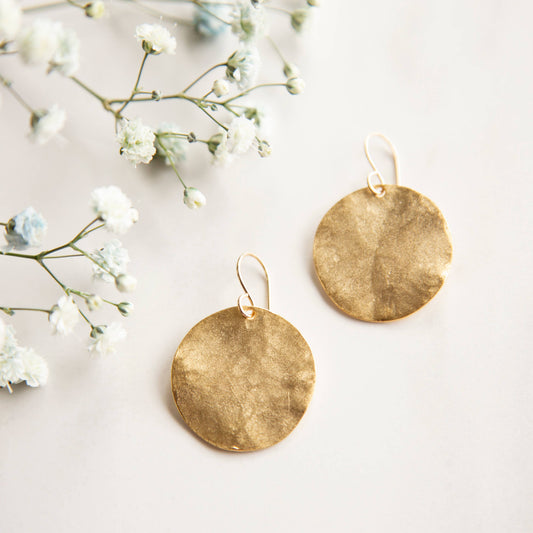 Evan Disc Earrings in Gold