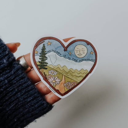 Heart in the Mountains Sticker