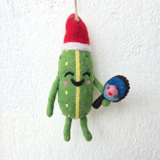 Felt Pickle Pickleball Ornament