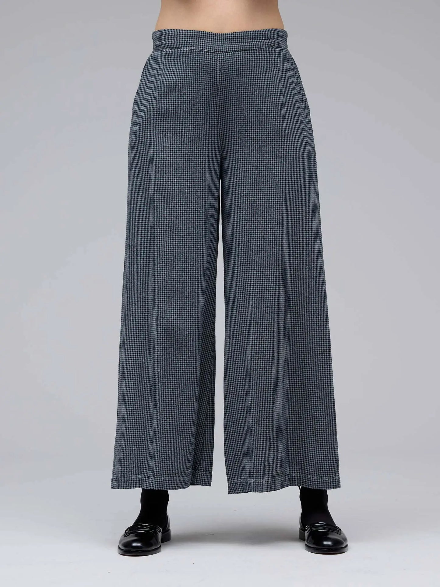 Mini Check Wide Leg Pant in Seal | Cut•Loose