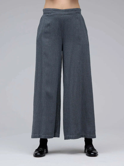 Mini Check Wide Leg Pant in Seal | Cut•Loose